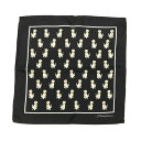 DOLCE & GABBANA ドルチェ アンド ガッバーナ ポケットチーフ 犬 総柄 ブラック系 【中古】メンズ