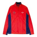 CALLAWAY キャロウェイ ハーフジップ 長袖Tシャツ 総柄 レッド系 M 【中古】ゴルフウェア メンズ