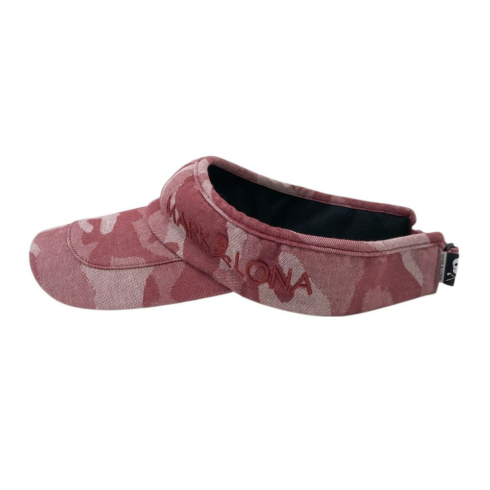 MARK&LONA マークアンドロナ 刺繍入り サンバイザー 迷彩 カモフラ柄 ピンク系 S 【中古】ゴルフウェア