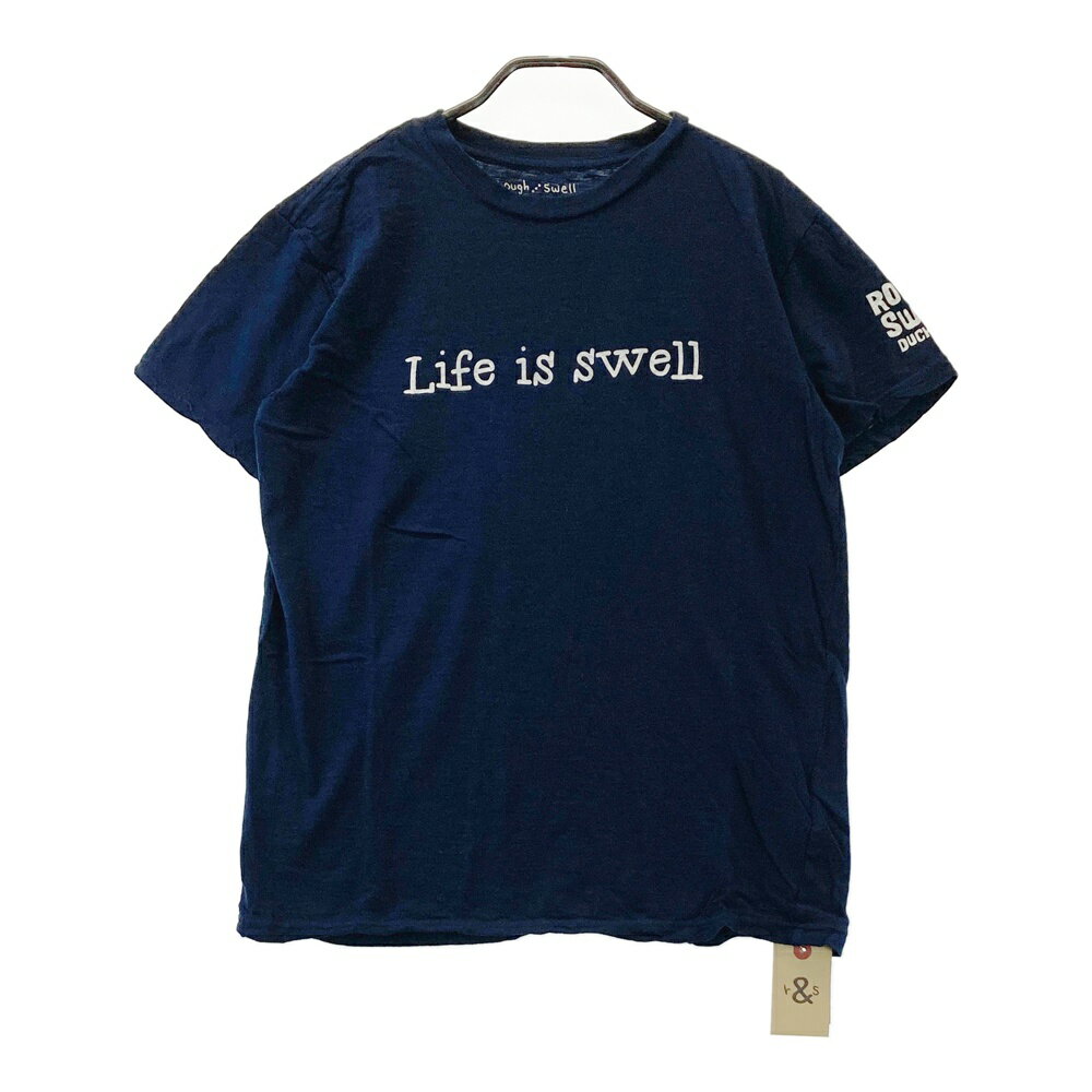 ROUGH&SWELL ラフアンドスウェル 半袖Tシャツ プリント ネイビー系 S 【中古】ゴルフウェア メンズ