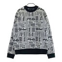 PING ピン 2023年モデル 裏地付き 長袖ニットセーター ロゴ総柄 ブラック系 M 【中古】ゴルフウェア メンズ