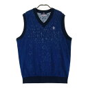 MUNSING WEAR マンシングウェア Vネック ニットベスト ネイビー系 L 【中古】ゴルフウェア メンズ