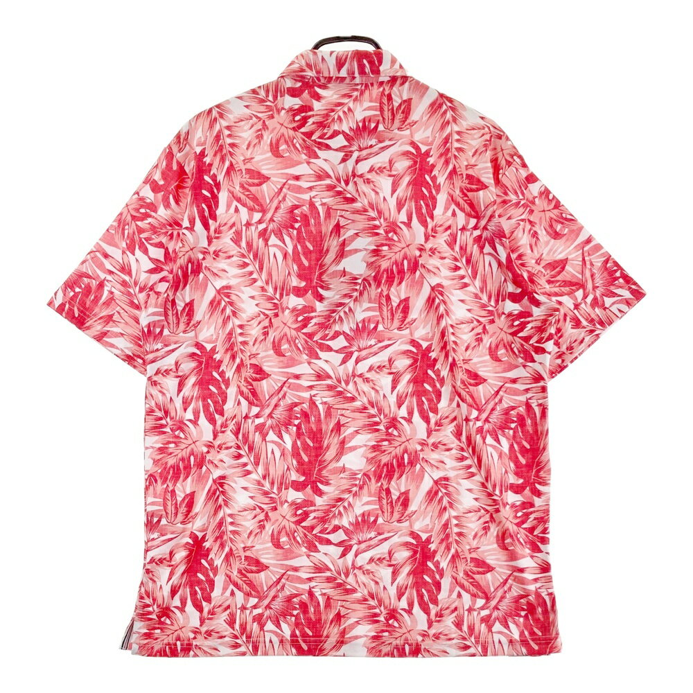 FILA GOLF フィラゴルフ 半袖ポロシャツ UVカット 総柄 オレンジ系 LL 【中古】ゴルフウェア メンズ