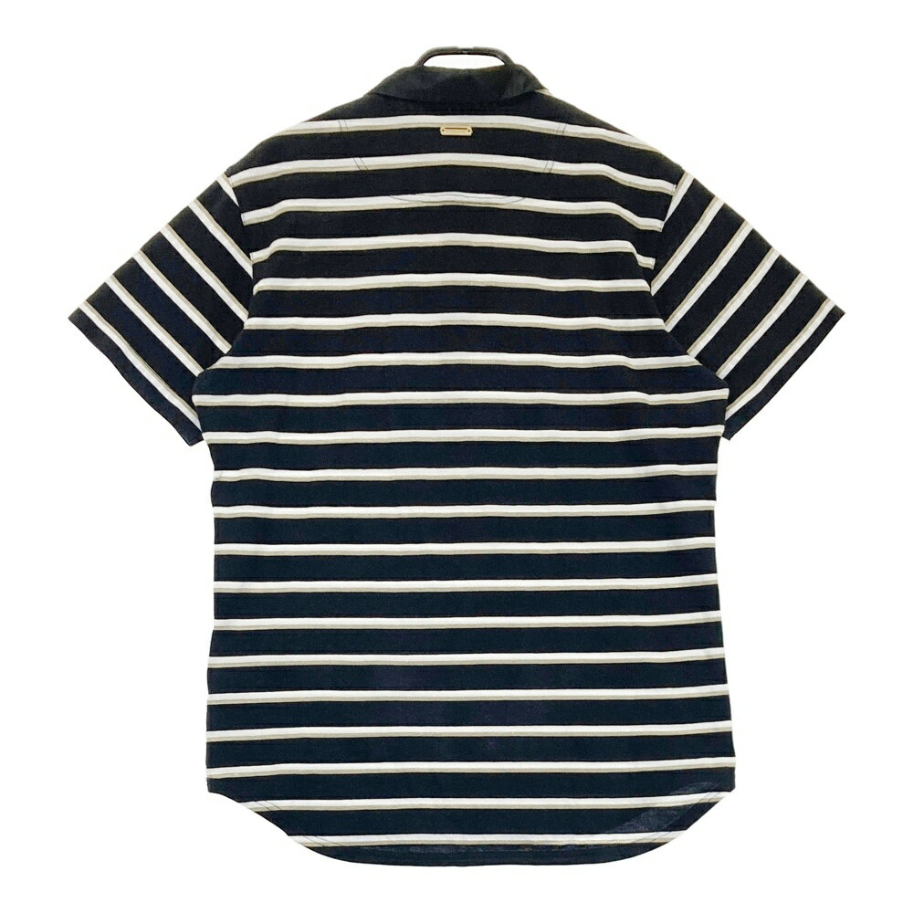 ST ANDREWS セントアンドリュース 半袖ポロシャツ ボーダー柄 ブラック系 LL 【中古】ゴルフウェア メンズ