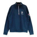 MUNSING WEAR マンシングウェア ハーフジップ スウェット トレーナー ネイビー系 L 【中古】ゴルフウェア メンズ
