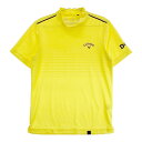 CALLAWAY キャロウェイ 2022年 ハイネック 半袖Tシャツ ボーダー イエロー系 M 【中古】ゴルフウェア メンズ