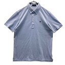 MUNSING WEAR マンシングウェア 半袖ポロシャツ ボタンダウン ブルー系 L 【中古】ゴルフウェア メンズ