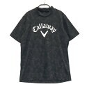 CALLAWAY キャロウェイ モックネック 半袖Tシャツ 迷彩 カモフラ柄 ブラック系 M 【中古】ゴルフウェア メンズ