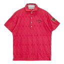 CALLAWAY キャロウェイ レッドレーベル 半袖ポロシャツ ダイヤ柄 レッド系 LL 【中古】ゴルフウェア メンズ