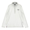 CALLAWAY キャロウェイ 長袖ポロシャツ 総柄 ホワイト系 LL 【中古】ゴルフウェア メンズ