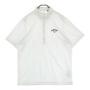 CALLAWAY キャロウェイ 半袖ポロシャツ ボタンダウン ボタニカル柄 ホワイト系 L 【中古】ゴルフウェア メンズ