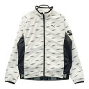 PUMA GOLF プーマゴルフ 裏メッシュ ジップジャケット 総柄 ホワイト系 XL 【中古】ゴルフウェア メンズ