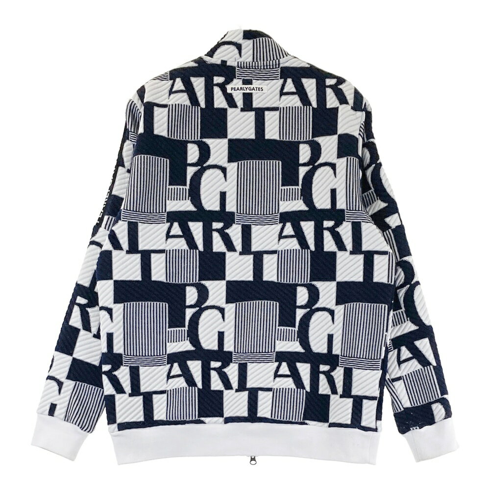 PEARLY GATES パーリーゲイツ ジップジャケット 総柄 ホワイト系 4 【中古】ゴルフウェア メンズ
