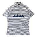 MUTA MARINE ムータマリン 半袖ポロシャツ ボーダー柄 ネイビー系 S 【中古】ゴルフウェア メンズ
