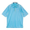 NIKE GOLF ナイキゴルフ 半袖ポロシャツ ボーダー柄 ブルー系 M 【中古】ゴルフウェア メンズ