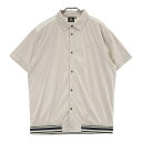1PIU1UGUALE3 GOLF メッシュ裏地付 異素材切替 半袖ジャケット ベージュ系 6 【中古】ゴルフウェア メンズ
