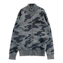 BEAMS GOLF ビームスゴルフ ウール混 ニットジップジャケット カモフラ柄 グレー系 M 【中古】ゴルフウェア メンズ