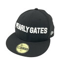 PEARLY GATES パーリーゲイツ キャップ NEW ERA ニューエラ ブラック系 L 【中古】ゴルフウェア
