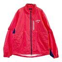 CALLAWAY キャロウェイ レインウェア セットアップ レッド系 LL 【中古】ゴルフウェア メンズ