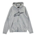 alpinestars アルパインスターズ 裏起毛 ジップパーカー グレー系 M 【中古】バイクウェア メンズ