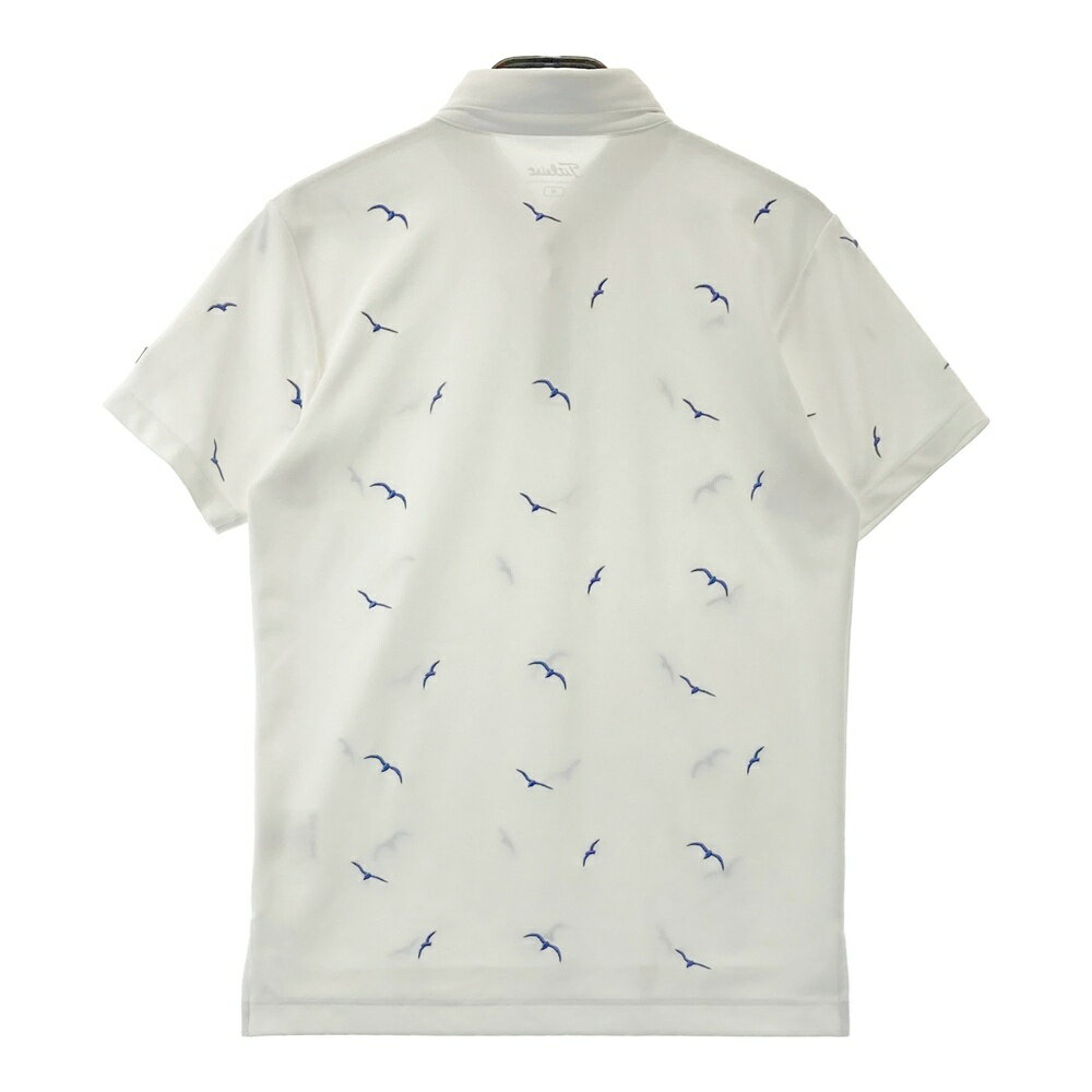 TITLEIST タイトリスト 半袖ポロシャツ ボタンダウン 刺?総柄 ホワイト系 M 【中古】ゴルフウェア メンズ