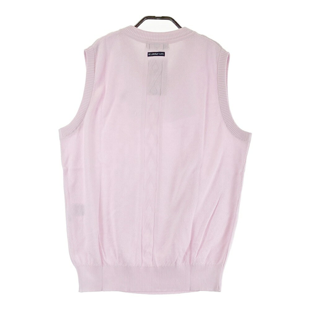 ADABAT アダバット ニットベスト ピンク系 48 【中古】ゴルフウェア メンズ