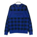 PEARLY GATES パーリーゲイツ ニットセーター チェック柄 ネイビー系 4 【中古】ゴルフウェア メンズ