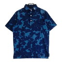 FOOT JOY フットジョイ 半袖ポロシャツ 総柄 ネイビー系 L 【中古】ゴルフウェア メンズ