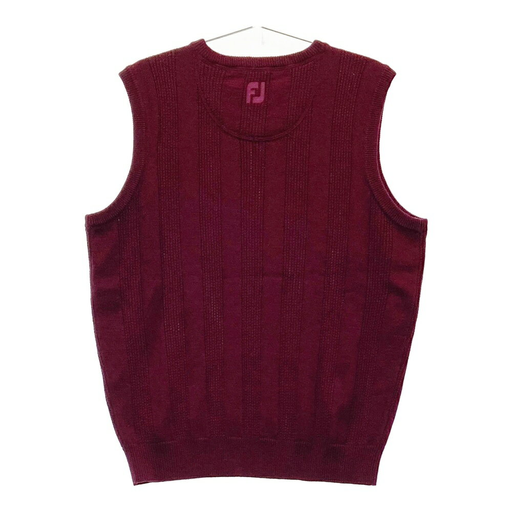 FOOT JOY フットジョイ ニットベスト ストライプ柄 パープル系 XL 【中古】ゴルフウェア メンズ