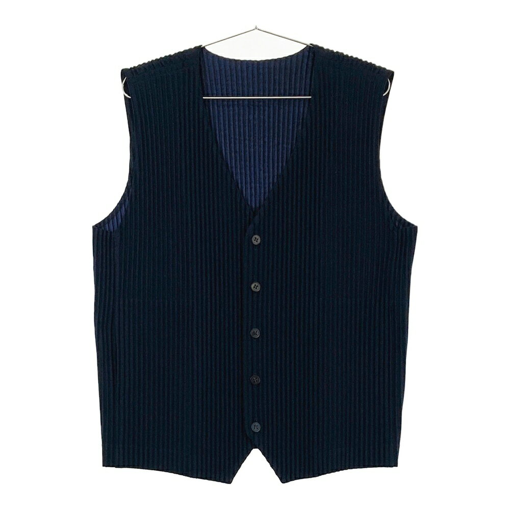 ISSEY MIYAKE イッセイミヤケ ジレ ベスト ギャザー 黒 フリー 1240101495530_1.jpg