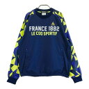 LE COQ GOLF ルコックゴルフ 長袖ブルゾン 袖 総柄 ネイビー系 LL 【中古】ゴルフウェア メンズ