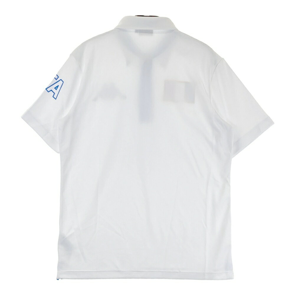 KAPPA GOLF カッパゴルフ 半袖ポロシャツ ワッペン ボタンダウン ホワイト系 L 【中古】ゴルフウェア メンズ
