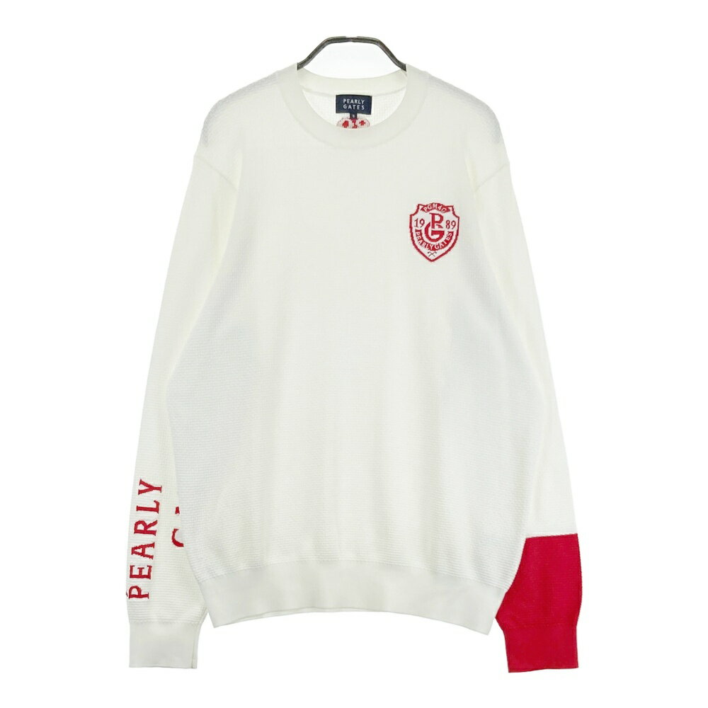 PEARLY GATES パーリーゲイツ 長袖 ニットセーター ホワイト系 5 【中古】ゴルフウェア メンズ