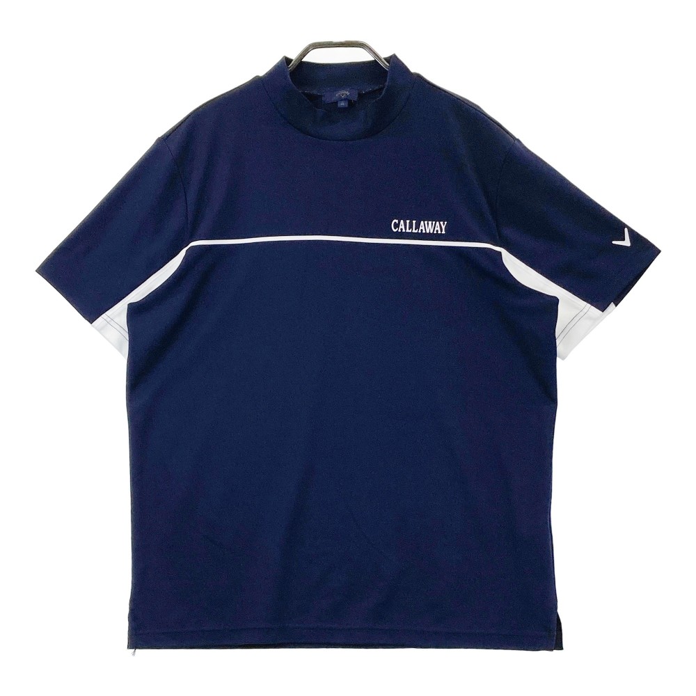CALLAWAY キャロウェイ 2024年モデル モックネック 半袖Tシャツ ネイビー系 LL 【中古】ゴルフウェア メンズ