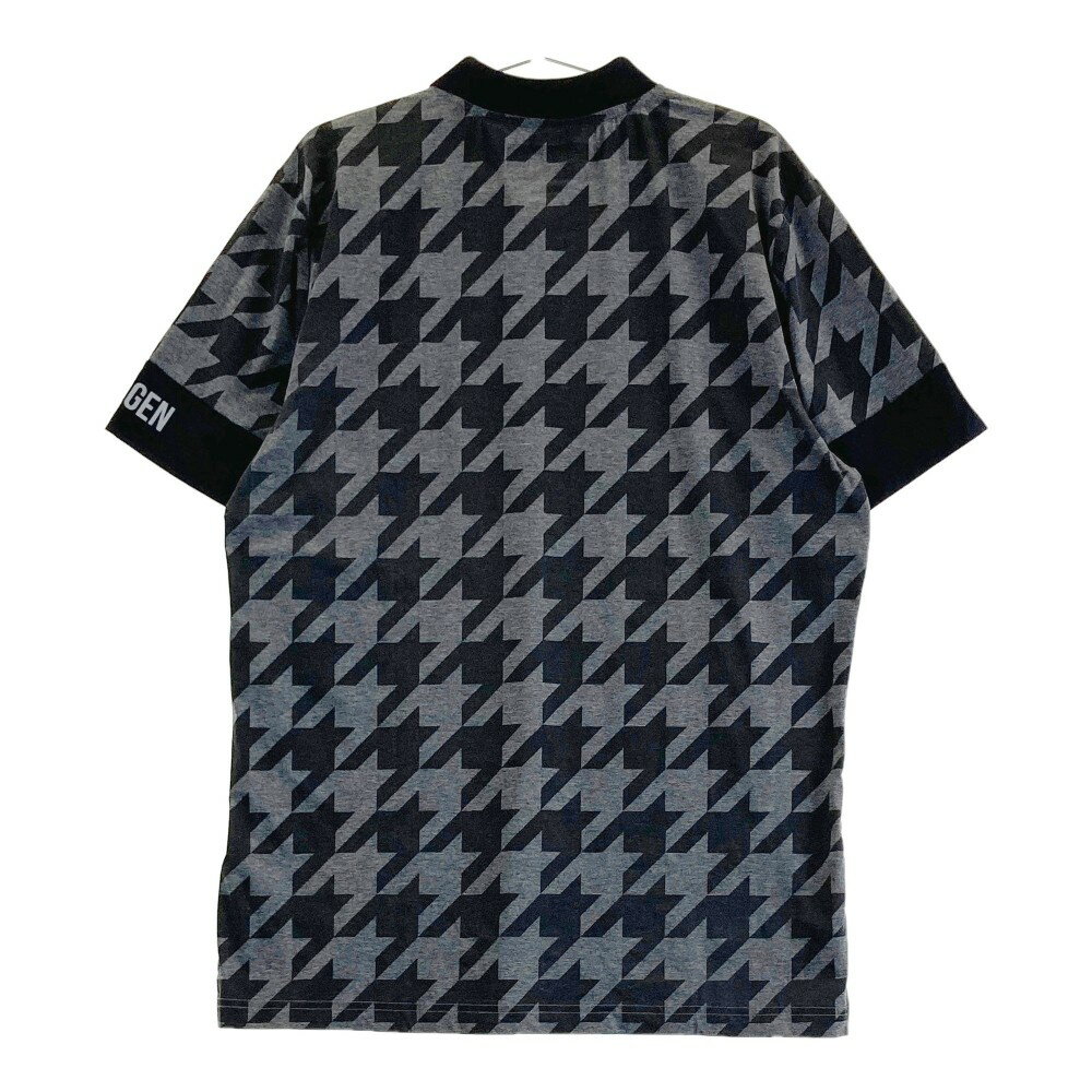 HYDROGEN GOLF ハイドロゲン ゴルフ 半袖ポロシャツ 千鳥柄 グレー系 XXLARGE 【中古】ゴルフウェア メンズ