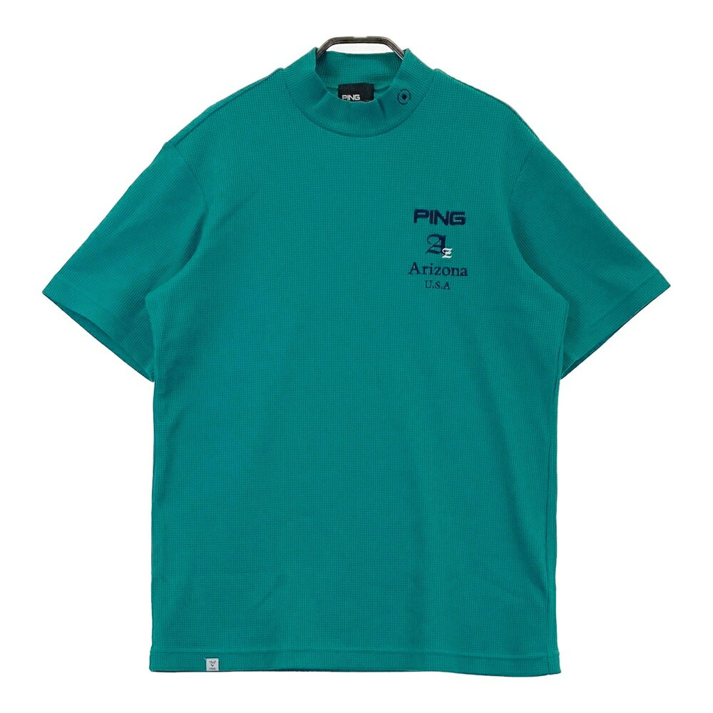 PING ピン 2024年モデル ハイネック 半袖Tシャツ グリーン系 M 【中古】ゴルフウェア メンズ