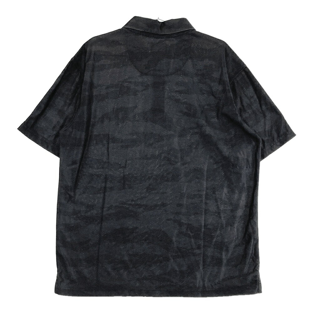 NEW ERA ニューエラ 半袖ポロシャツ ゼブラ柄 ブラック系 XX LARGE 【中古】ゴルフウェア メンズ