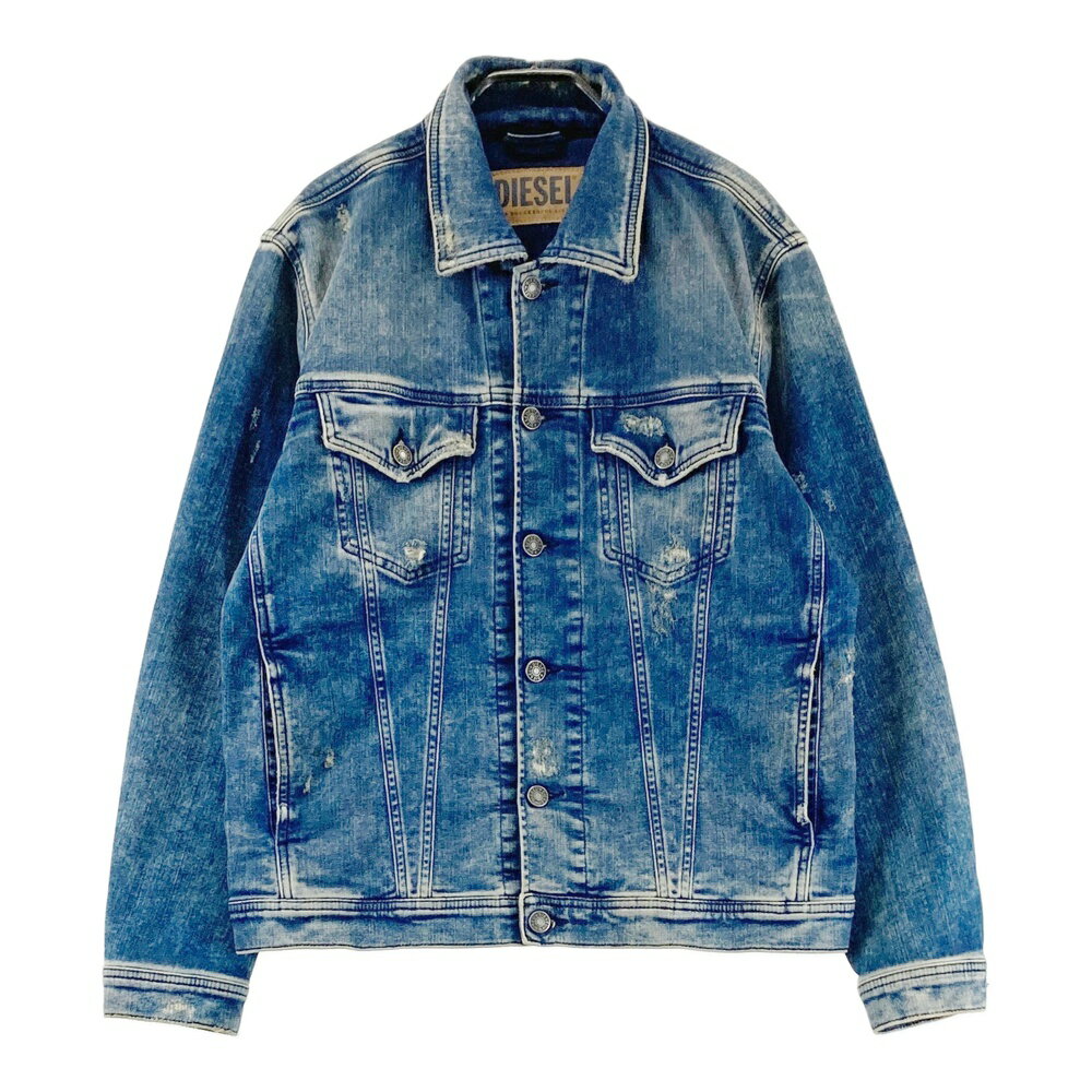 ★希少 2XLサイズ★ DIESEL デニムジャケット DIESEL】メタルDロゴ デニムジャケット Blue 送料関税込 (DIESEL