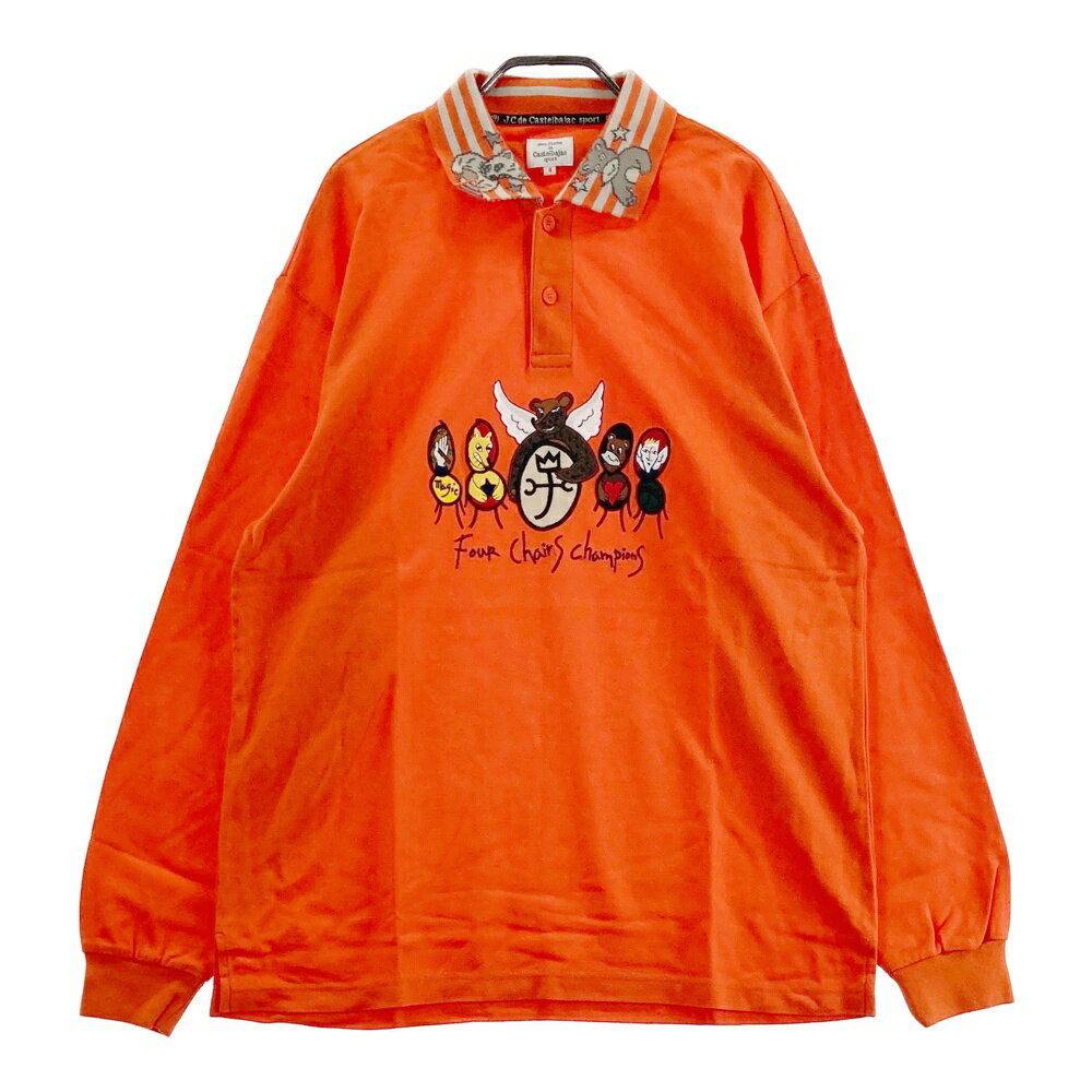CASTELBAJAC カステルバジャック 長袖ポロシャツ オレンジ系 4 【中古】ゴルフウェア メンズ