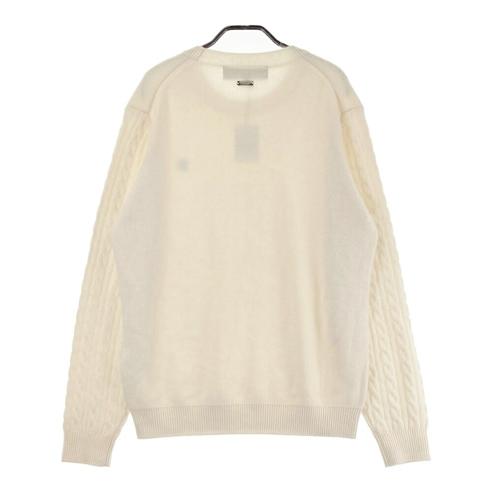 ST ANDREWS セントアンドリュース クルーネック カシミヤ ニットセーター ホワイト系 LL 【中古】ゴルフウェア メンズ