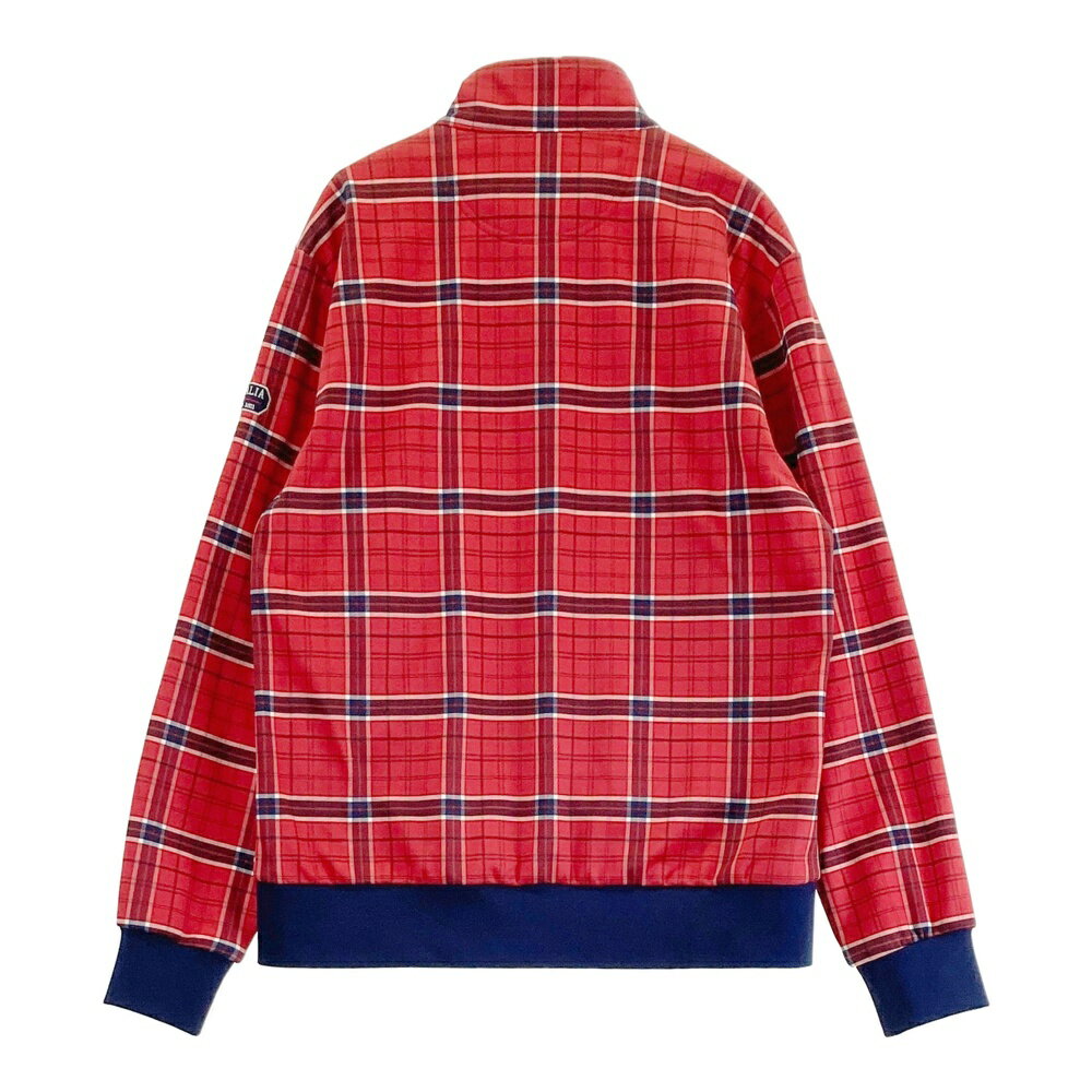 FILA GOLF フィラゴルフ 裏起毛ジップジャケット チェック柄 レッド系 L 【中古】ゴルフウェア メンズ