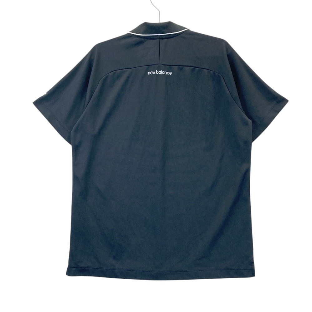NEW BALANCE GOLF ニューバランス 半袖ポロシャツ ビッグロゴ ブラック系 5 【中古】ゴルフウェア メンズ