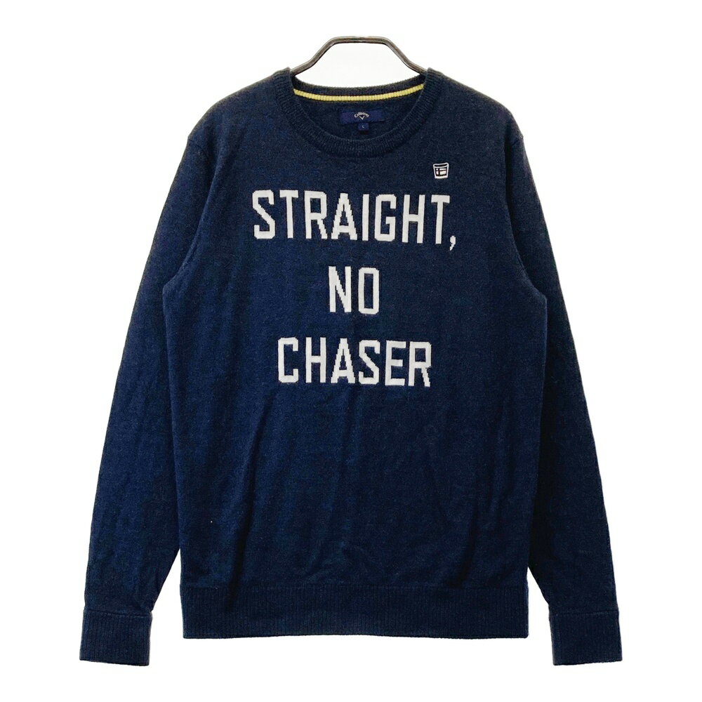 CALLAWAY キャロウェイ ニットセーター ウール混 ネイビー系 L 【中古】ゴルフウェア メンズ