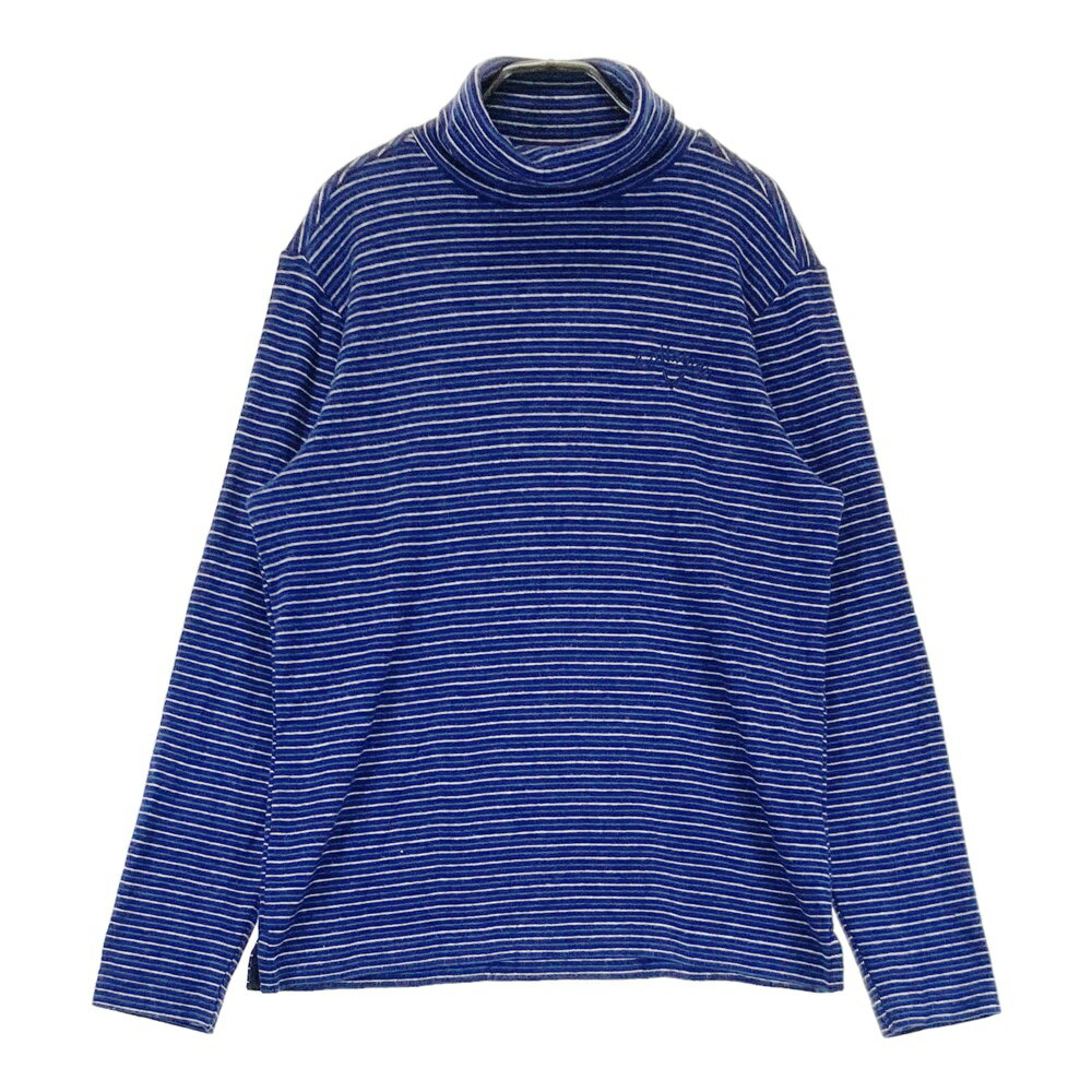 CALLAWAY キャロウェイ タートルネック 長袖ニットセーター ボーダー柄 ネイビー系 M 【中古】ゴルフウェア メンズ