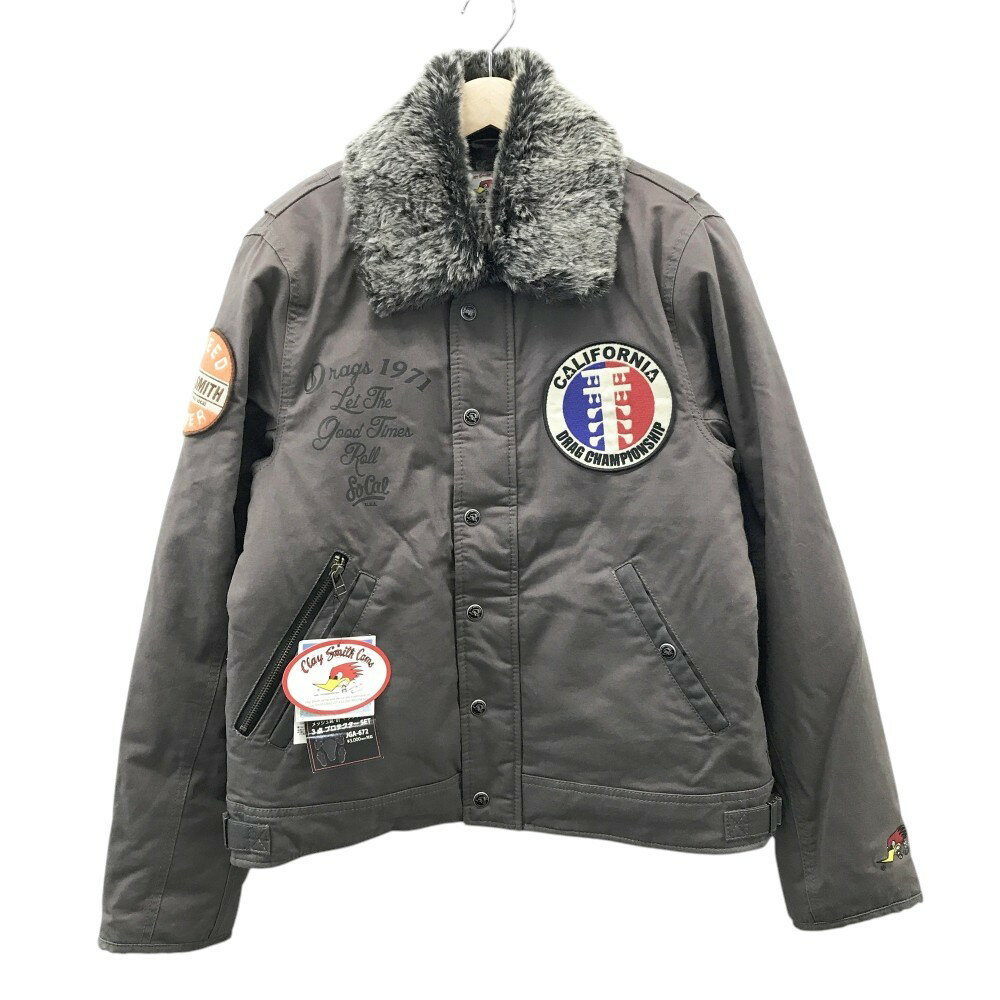 CLAY SMITH クレイスミス CSY-6173 裏ボア フライトジャケット グレー系 M 【中古】バイクウェア メンズ