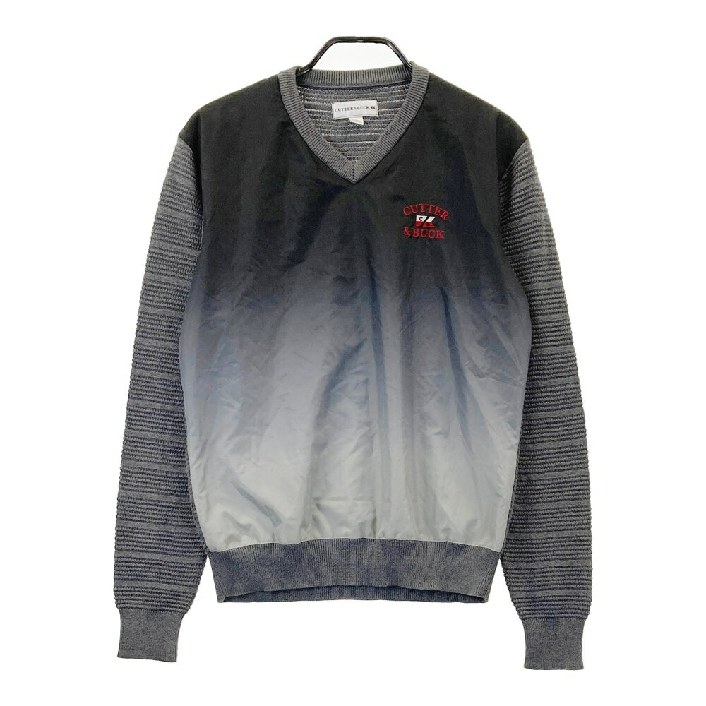 CUTTER&BUCK カッターアンドバック フロント切替 ニットセーター グレー系 L 【中古】ゴルフウェア メ..