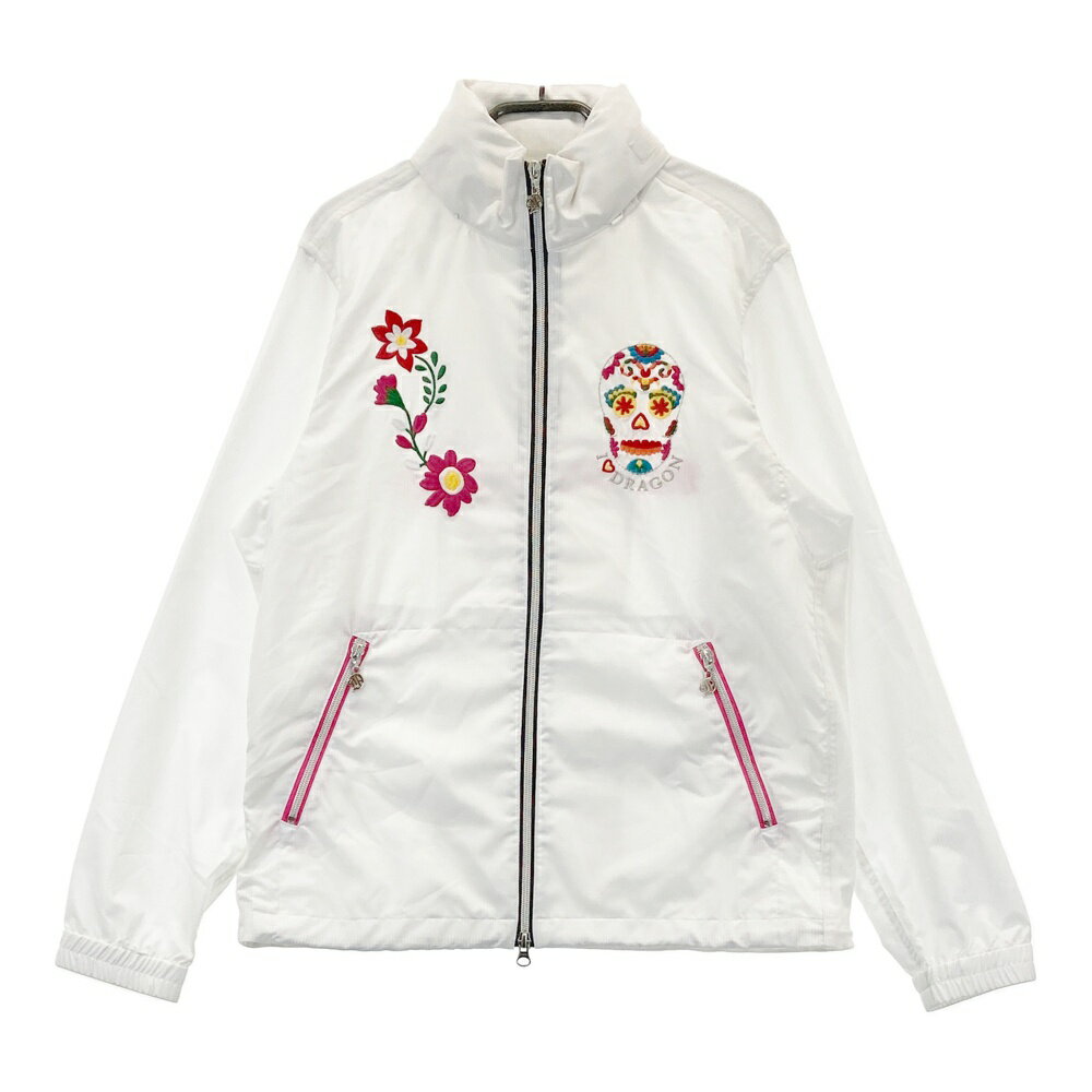 DANCE WITH DRAGON ダンスウィズドラゴン 2WAY ジップジャケット ホワイト系 2 【中古】ゴルフウェア メンズ