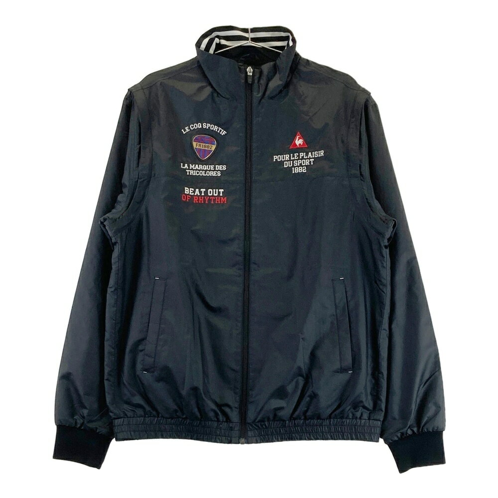LE COQ GOLF ルコックゴルフ 裏メッシュ 2WAY ジップジャケット ブラック系 LL 【中古】ゴルフウェア メンズ