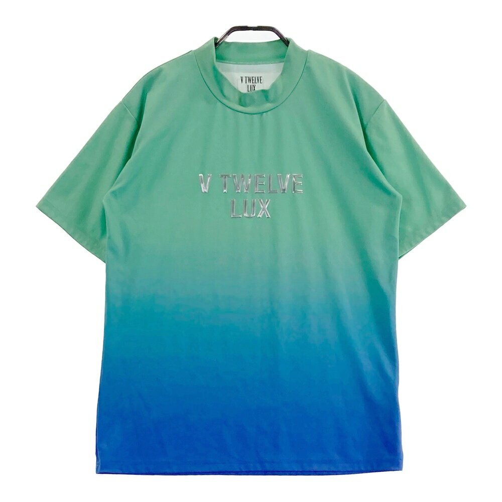 V12 ヴィトゥエルヴ ハイネック 半袖Tシャツ LUX グリーン系 M 【中古】ゴルフウェア メンズ