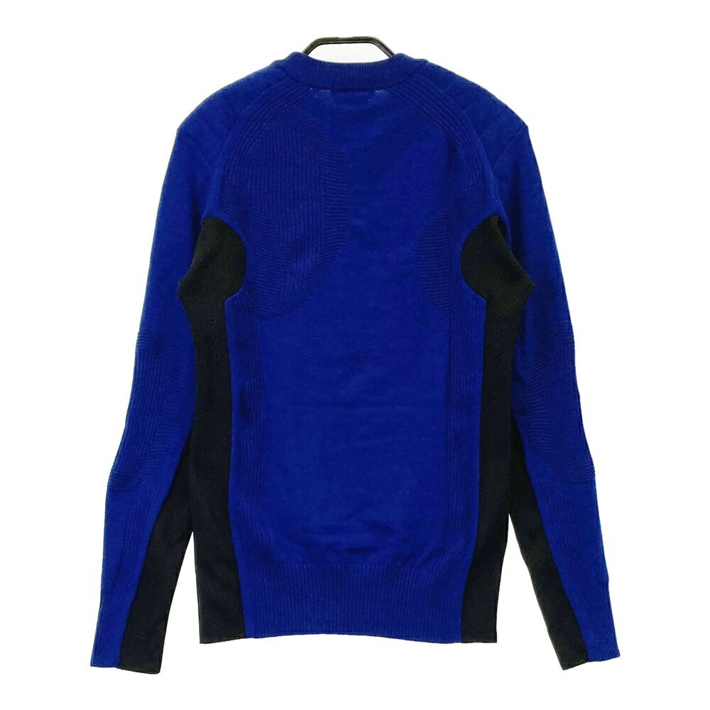 DESCENTE GOLF デサントゴルフ クルーネック長袖ニット ブルー系 S 【中古】ゴルフウェア メンズ